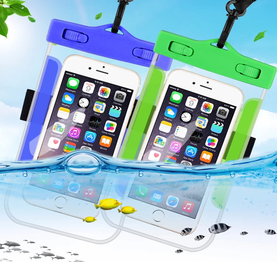 

New Waterproof Mobile Phone Case For Samsung S9 S10 iPhone 6 7 8 X Xs Xr Clear PVC Sealed Underwater Cell Smart Phone Dry Pouch