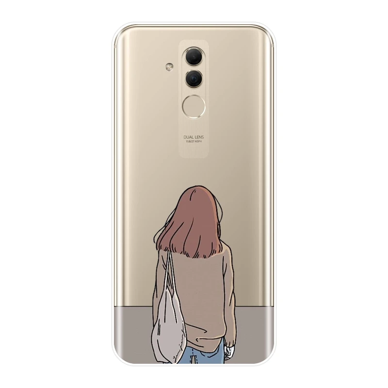 Японский эстетический чехол с рисунком для девочек Huawei Mate 7 8 9 10 20 Lite мягкий