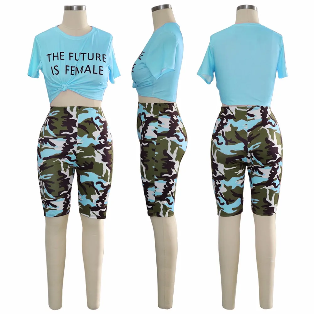 4 цвета камуфляжный принт летний стильный спортивный костюм модный сексуальный
