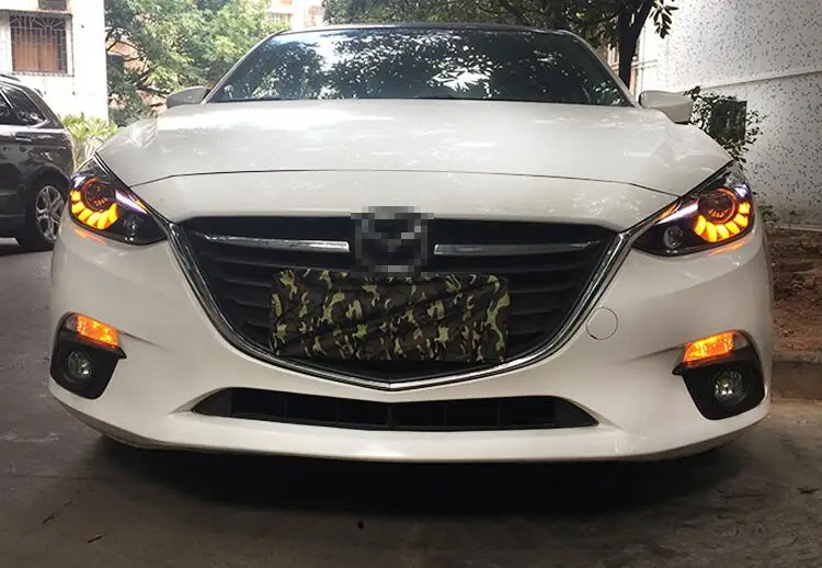 Автомобильный Стайлинг, Головной фонарь для Mazda 3, фара,, лет, Мазда 3, axela, фары, Биксеноновая фара, светодиодный DRL, Автомобильные фары