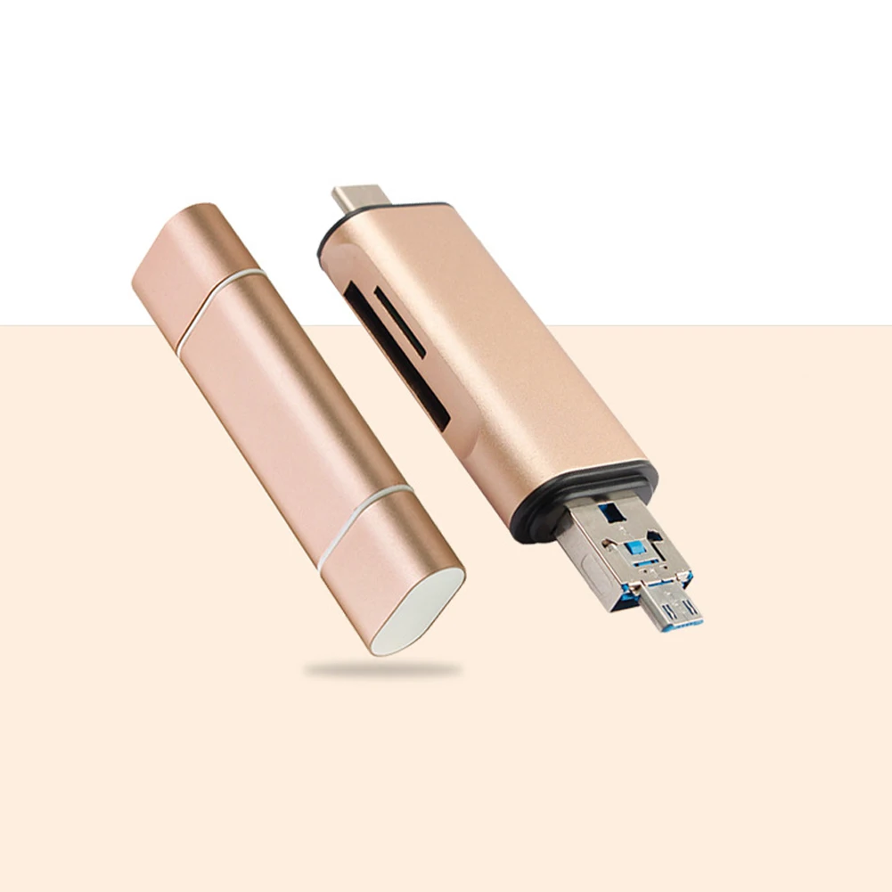 Многофункциональный считыватель карт Type-C/Micro USB/USB SD TF для мобильного телефона