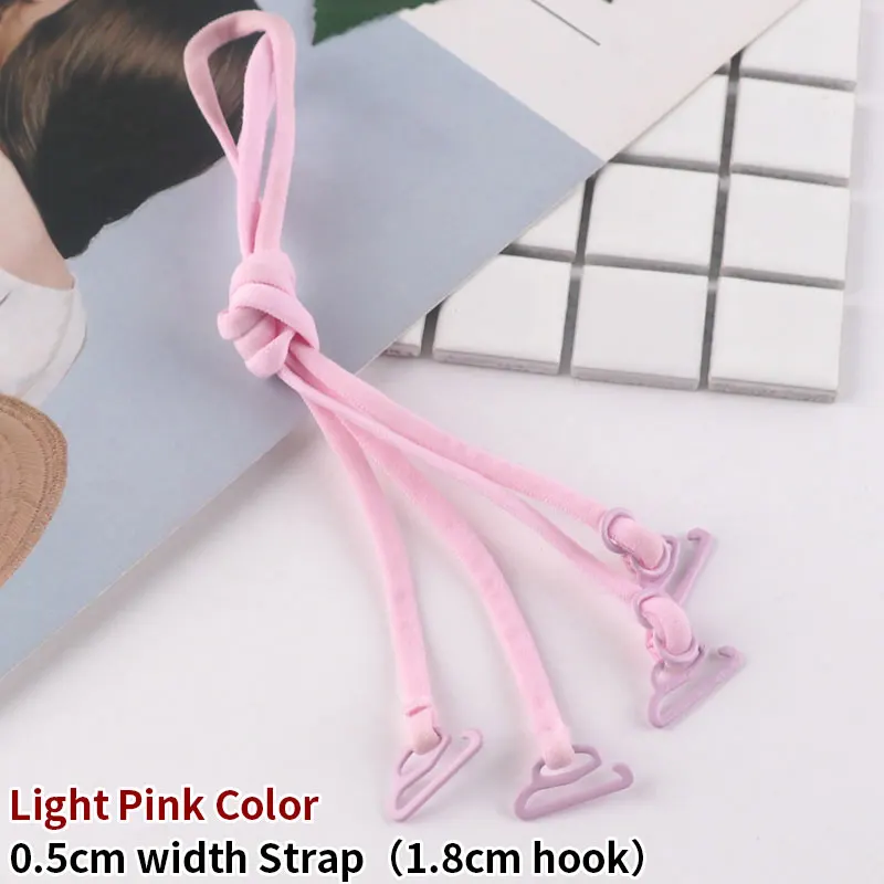0.5cm Light Pink 0,5 см нижнее белье плечевой ремень Для женщин 1 см тонкий прозрачный бюстгальтер ремешок для девочек широкие крючки - Цвет: 0.5cm Light Pink