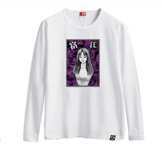 Футболка с длинным рукавом Junji Ito принтом ужасов манга томие удзумаки суичи