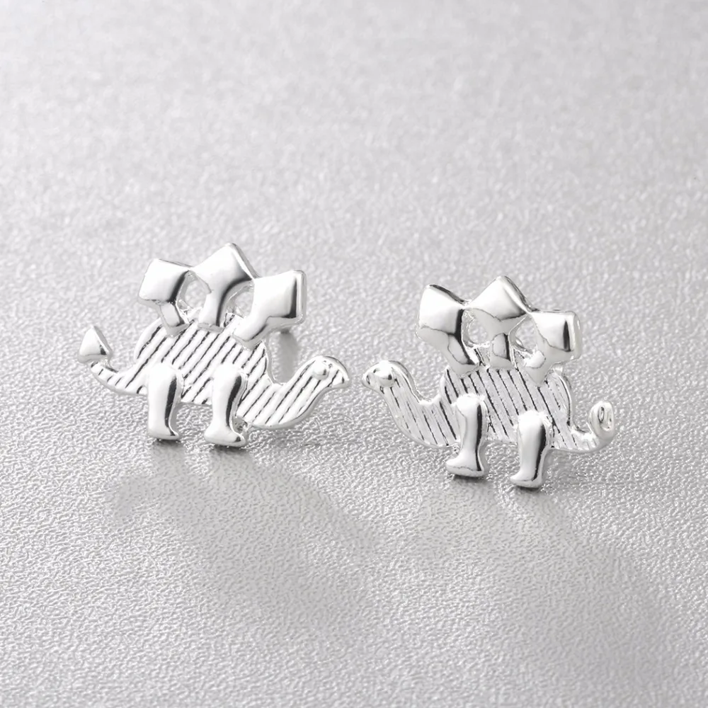 Chengxun подростков динозавров Стегозавр силуэт в форме Серьги гвоздики цвета: