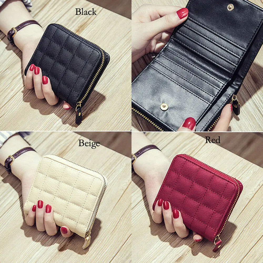 Женский короткий кошелек кожаный складной для монет с отделением карт 2019|Клатчи|