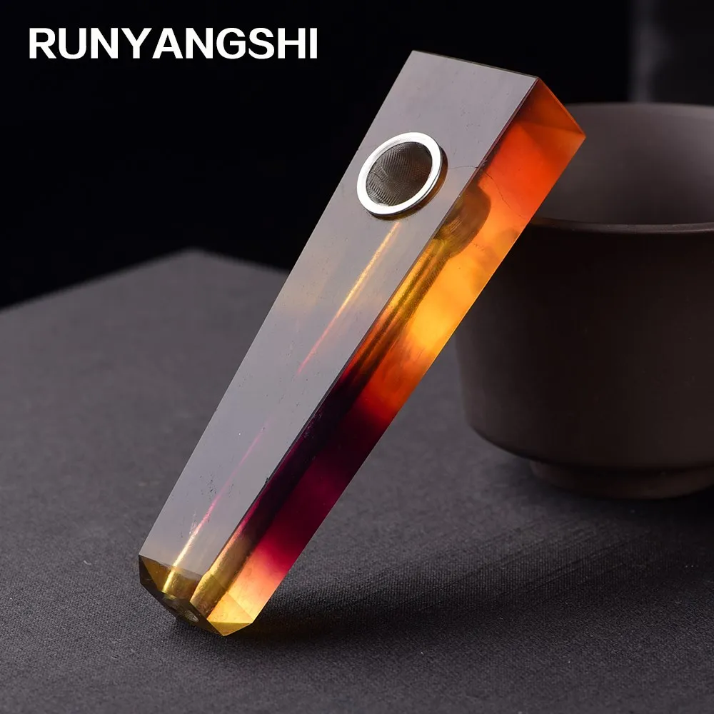 Runyangshi Кристалл курительный фильтр для труб кварцевый камень желтый исцеляющая палочка 1 шт. трубка курительная высокого качества PH06 - Цвет: as picture