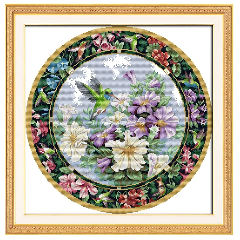 

oneroom Wreath. The Sweet Nectar Chinese Counted Cross Stitch Pattern 11CT Printed On Canvas Embroidery Cross Set Home Decor