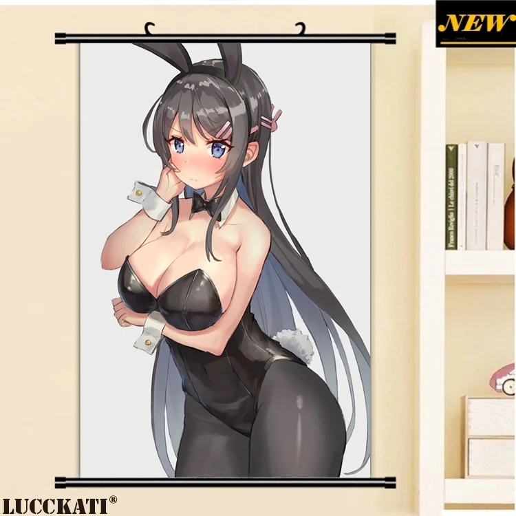 40X60 см, серия Seishun Buta Yarou, животные, заячьи уши, каплей лоли, мультфильм, аниме, Настенная картина, плакат, прокрутка, Картина на холсте - Цвет: H