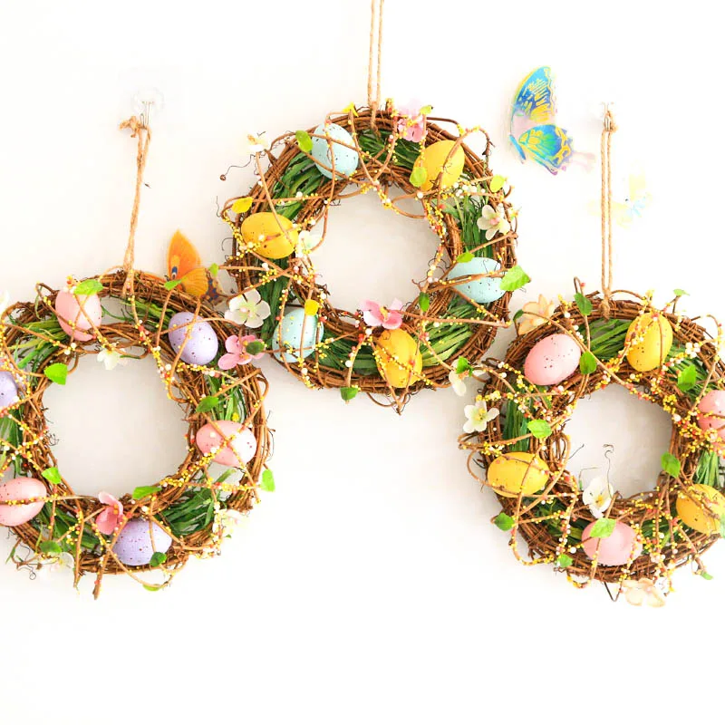 Подвески для пасхальных венков поделки из ротанга домашний декор весенних яиц