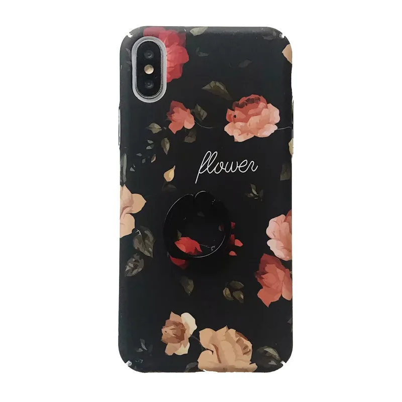 Для IphoneXR/78 P Новая мода Винтаж Literar Классический Розы Кольцо Кронштейн Kickstand PC