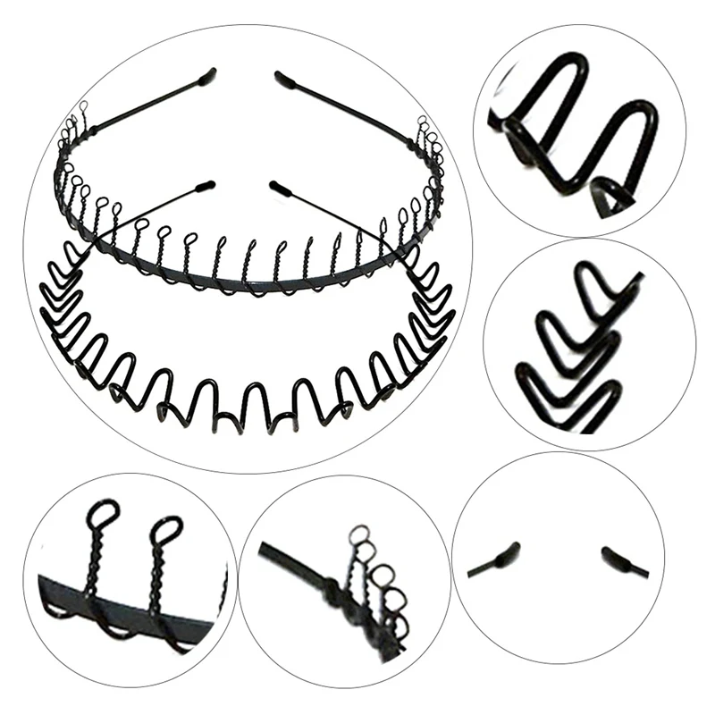 1 шт. модный мужской женский унисекс черный волнистый обруч для волос повязка на