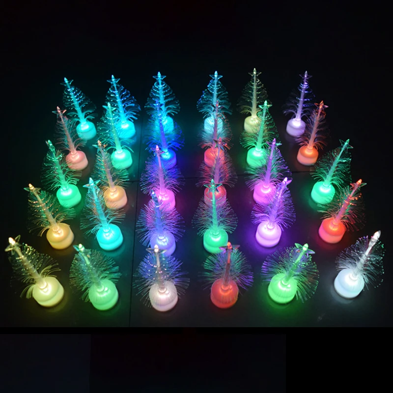 1 шт. цветной светодиодный волоконно-оптический ночник Рождественская елка лампа
