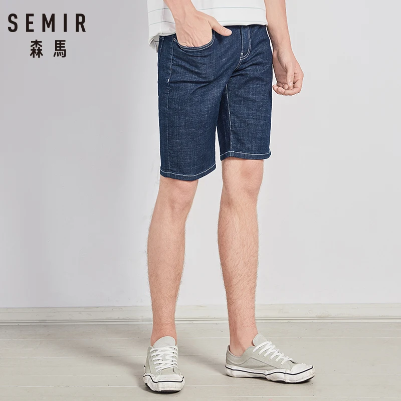 Джинсовые шорты SEMIR для мужчин студенческие летние мужские эластичные джинсы