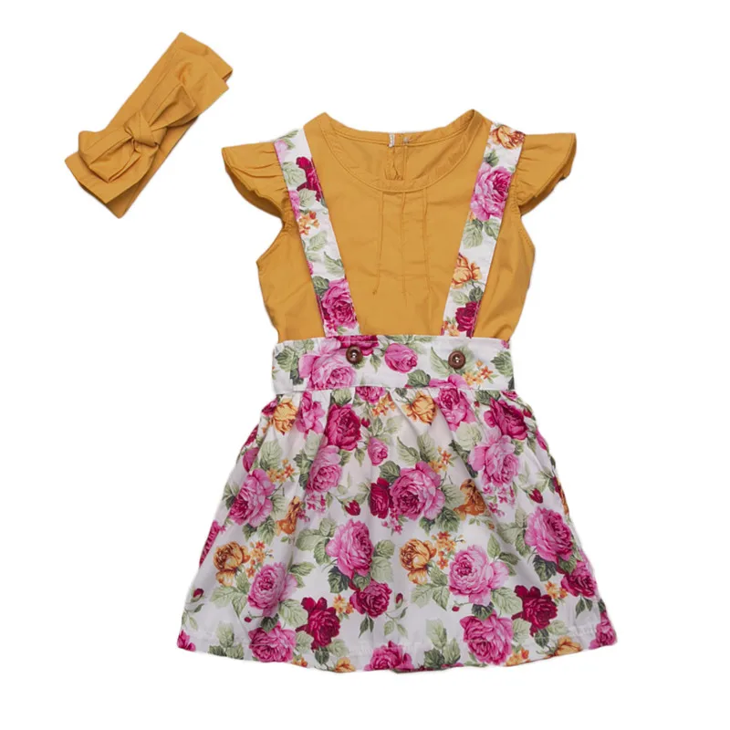 Pudcoco/комплект одежды для маленьких девочек летние топы с рюшами футболка платье