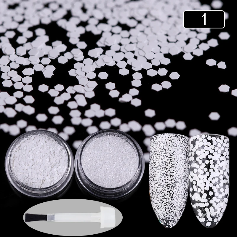 2 шт./компл. 3g Блестки для ногтей Красочный глиттер блестки с щеткой маникюр