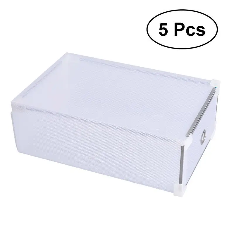 White OUNONA 5 шт. коробка для обуви прозрачный пластиковый ящик для хранения обуви Органайзер для женщин девочек(оранжевый - Цвет: White