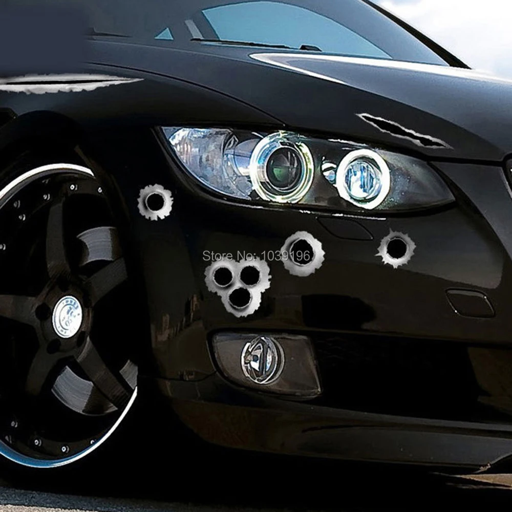 Новый дизайн креативная Автомобильная наклейка с отверстием в виде пули