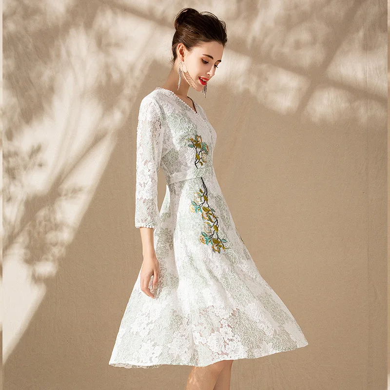 Новая женская одежда Европа и Соединенные Штаты тяжелая промышленность вышивка