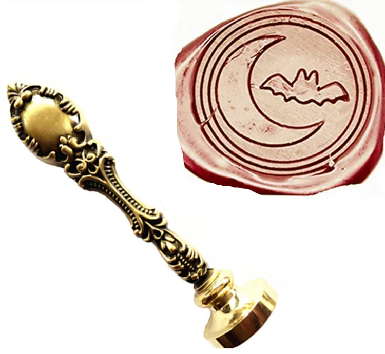 Винтажная Луна и Летучая Мышь Хэллоуин Свадьба на заказ изображение логотип