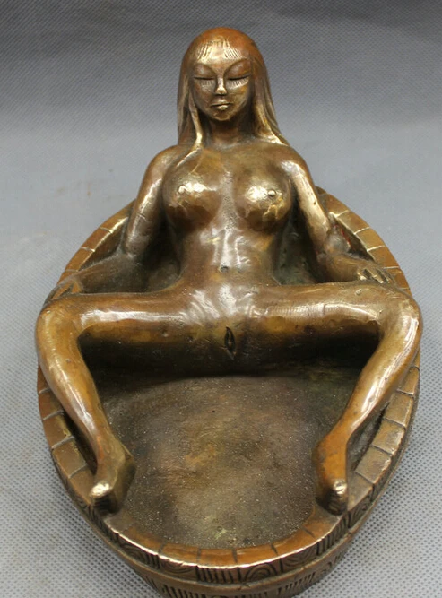 SCY S0606 8 &quotКитай китайский бронзовый медный художественный сбор лежачая статуя