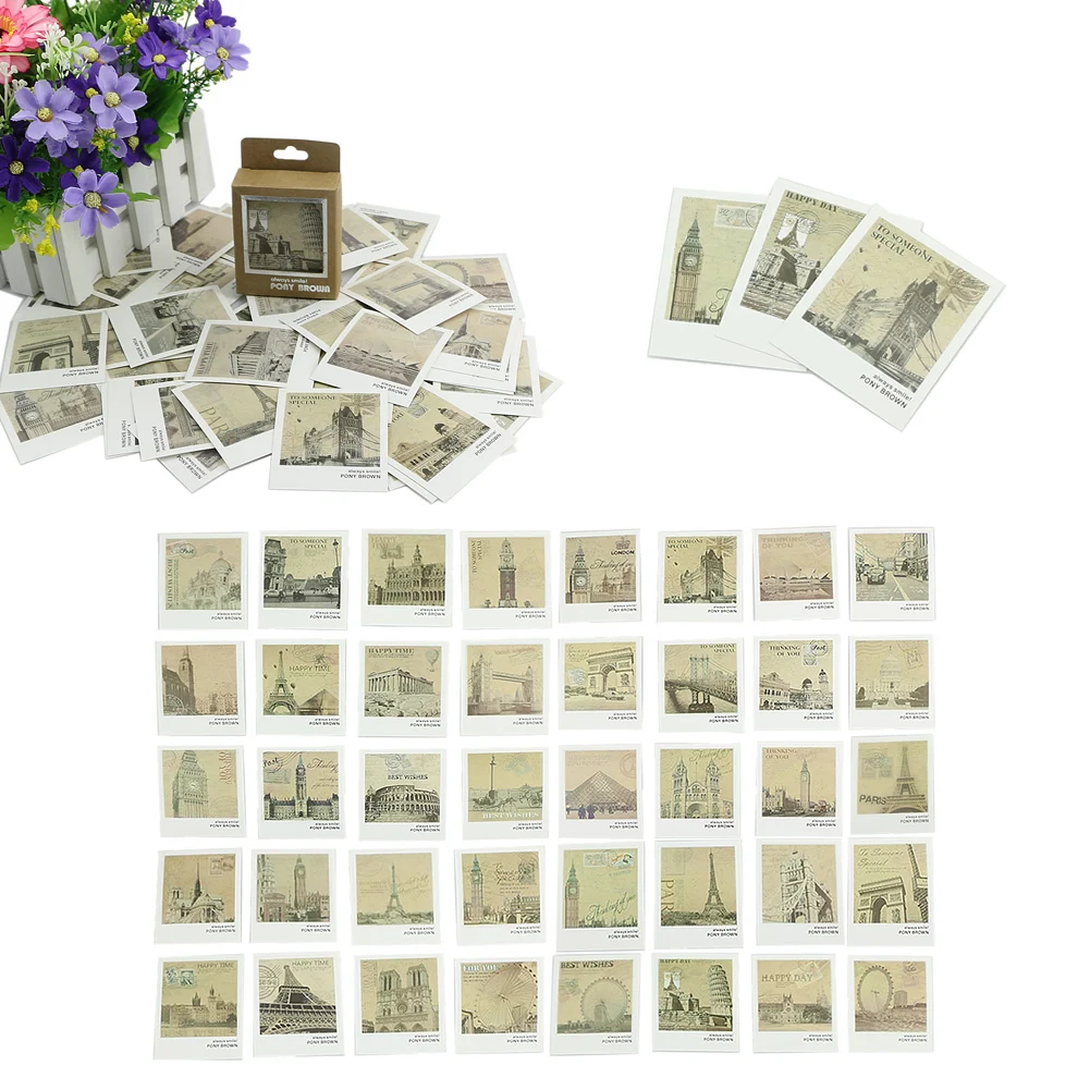 

40 Pages A Box Mini Postcard European Landscape Card For Greeting Hot