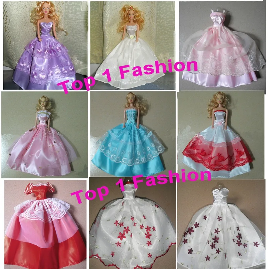 2014 оптовые продажи 50 штук/слот BJD 1/6 платье принцессы для куклы Барби | Игрушки и