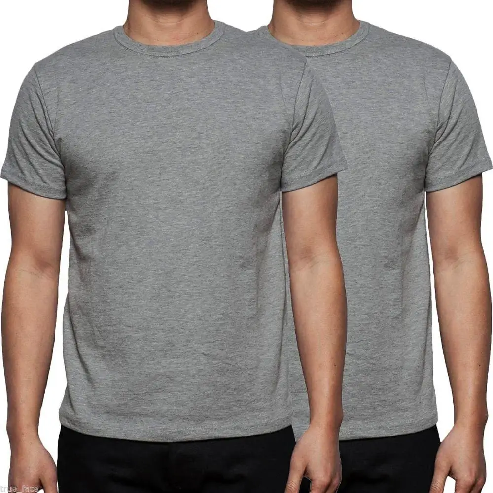 gray 2pcs 2,4, 6,8, 10 штук в упаковке простые базовые хлопковые футболки мужские повседневные футболки Размер США S-3XL - Цвет: gray 2pcs