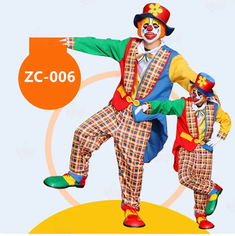 Костюмы для Хэллоуина нарядное платье костюм сцены взрослый клоун цирк одежда