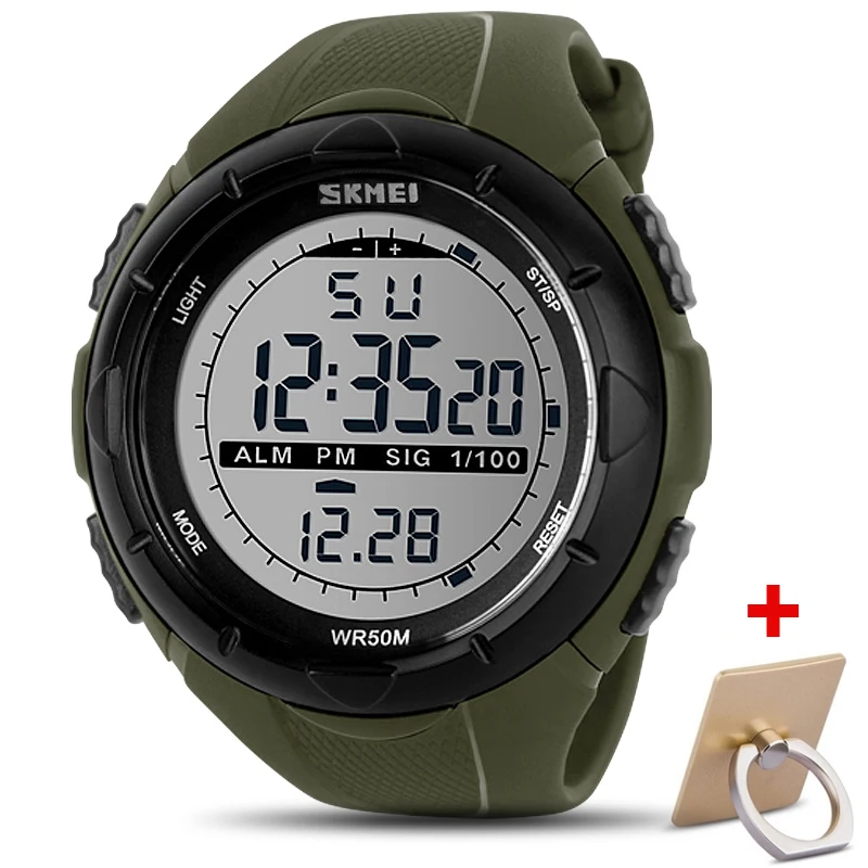 SKMEI брендовые новые мужские светодиодные цифровые армейские часы 50 м