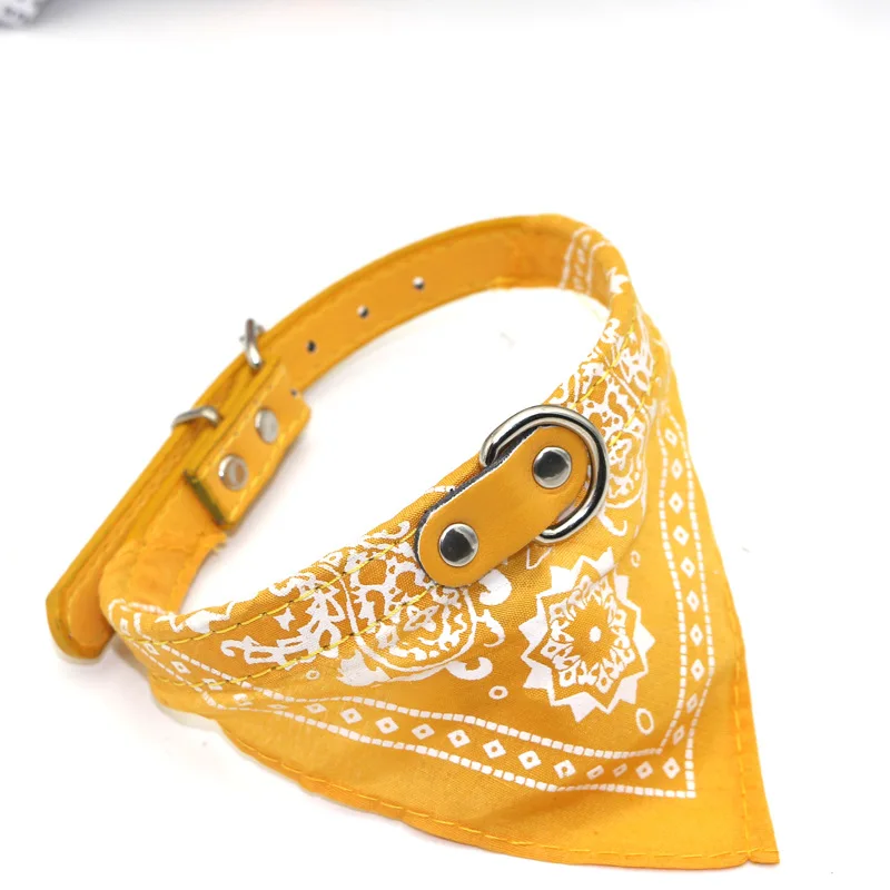 yellow Классический Pet Кот Воротник из искусственной кожи маленькая собака шарф Регулируемый щенок кошки шейный платок trigon животное аксессуары воротники - Цвет: yellow