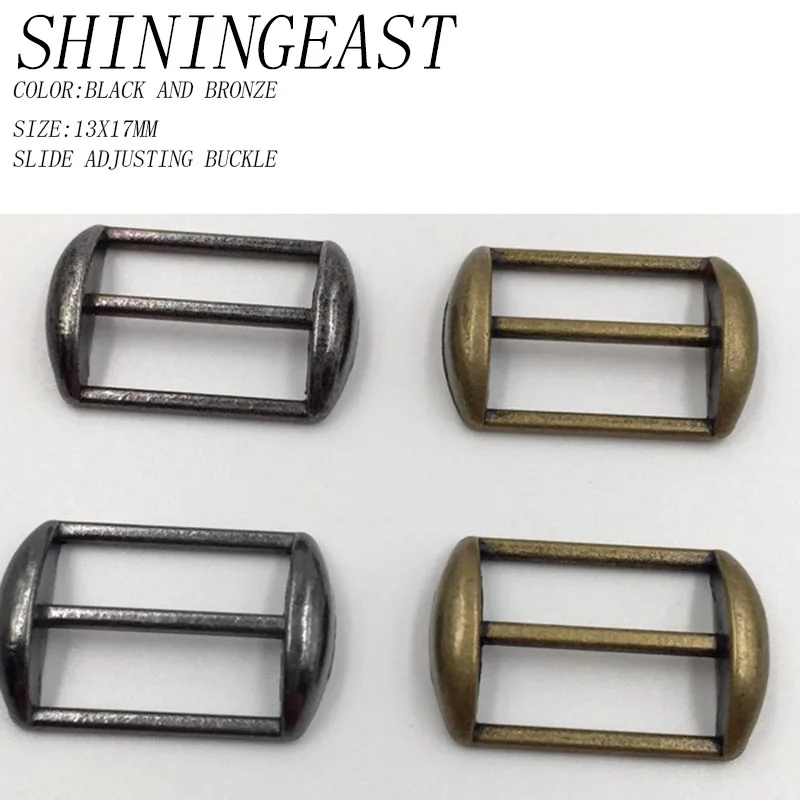 

20pcs/lot 13X17mm zinc alloy black bronze slide adjust buckle for shoes bags shoes pin buckles adjuster buckle accessories1863