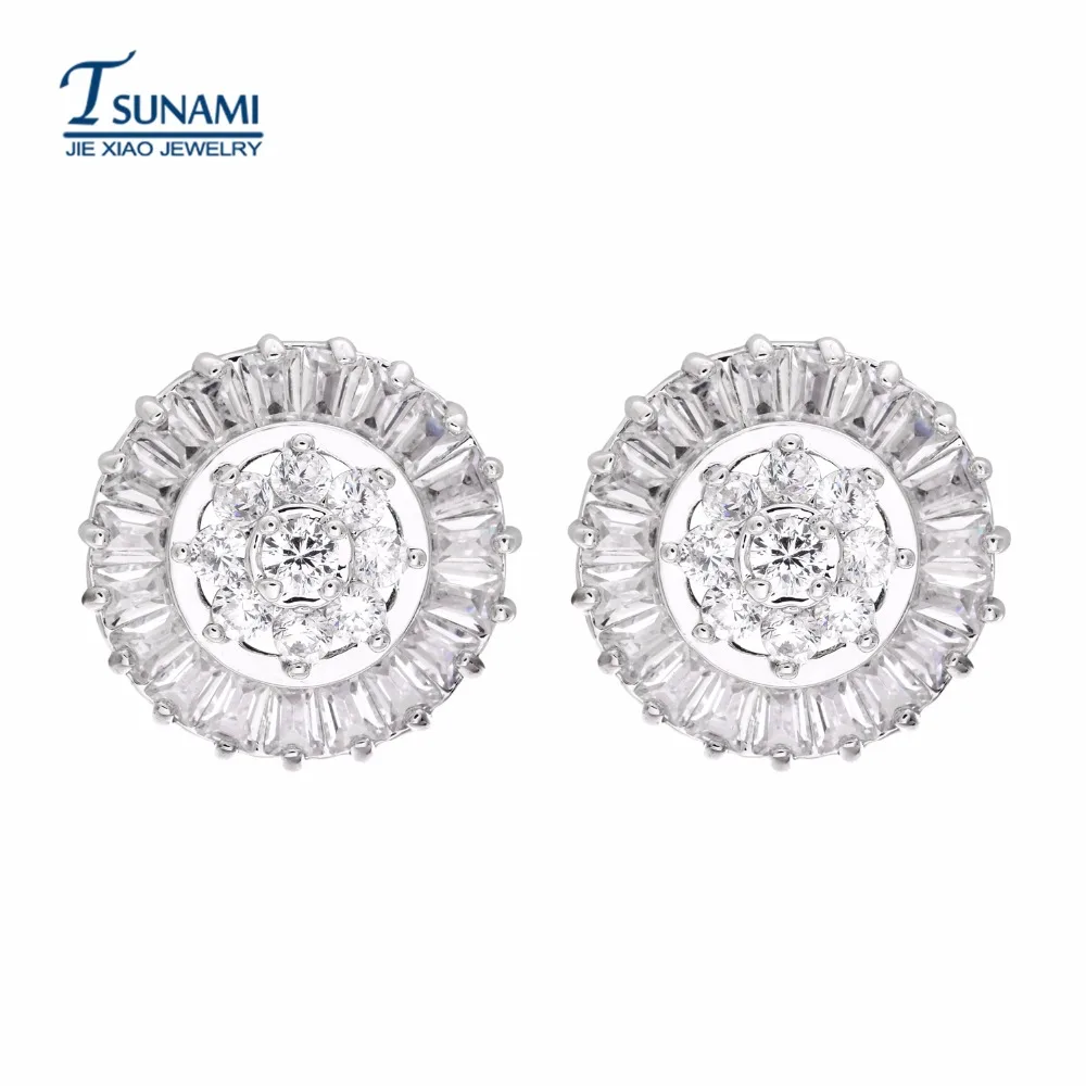 A famous brand of zircon earrings for women/girls An ear nail the round ladder ER-107 | Украшения и аксессуары