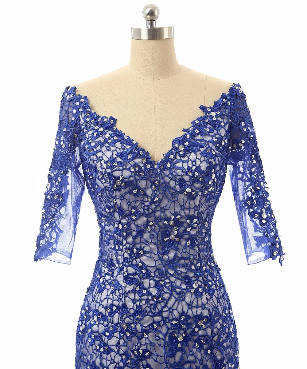 Женское вечернее платье-русалка элегантное кружевное длинное платье с рукавом