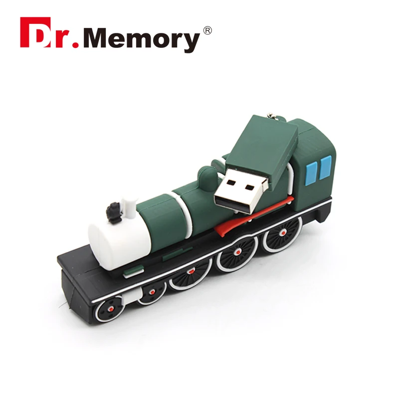 Милая зеленая игрушка поезд миниатюрный мультяшный USB флэш накопитель 32 ГБ