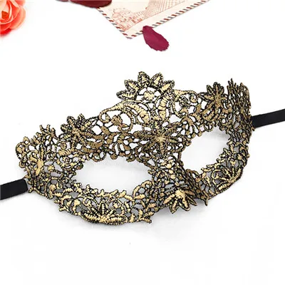 Masquerade Gold Purple Blue Lace Mask Halloween Cutout Prom Party Mask Accessories Sexy Eye Face Mask Venetian Masks Party Favor - Цвет: LM022A