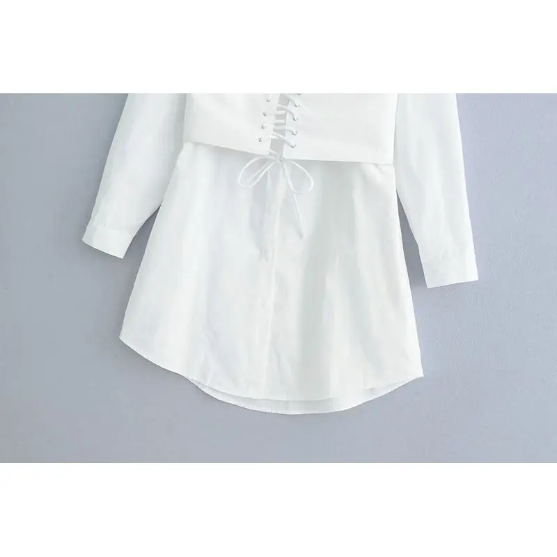 Модный стиль 2019 Новая женская белая блузка с длинным рукавом и отложным