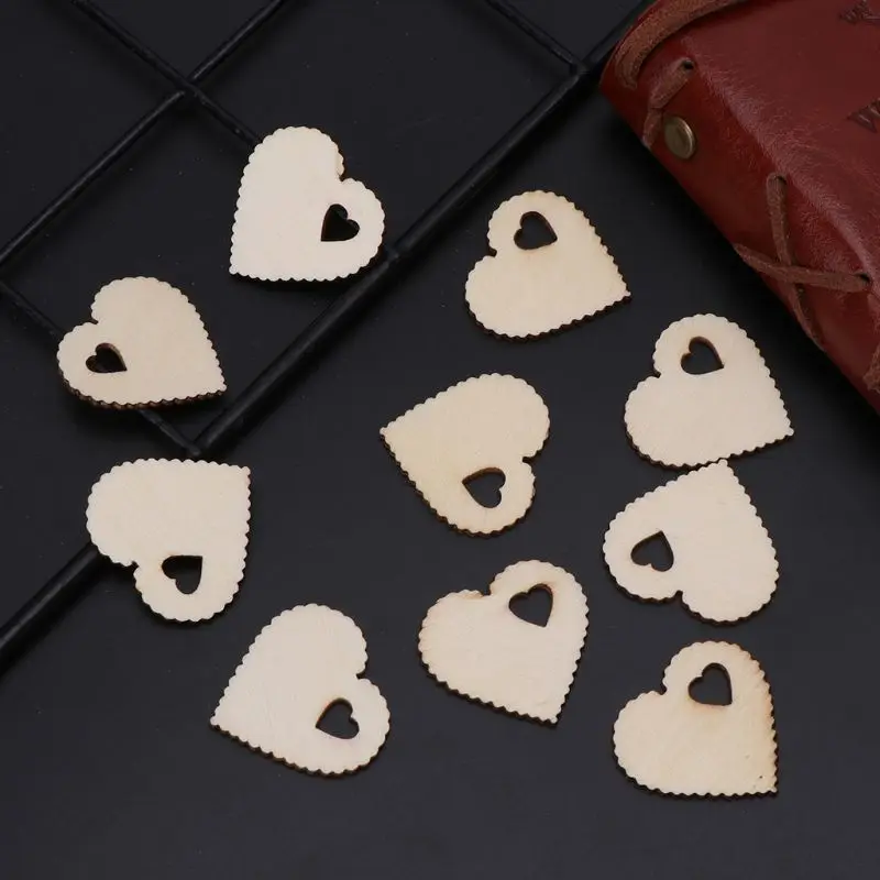 10 шт. в форме сердца лазерная резка деревянная доска скрапбукинг рукоделие Декор