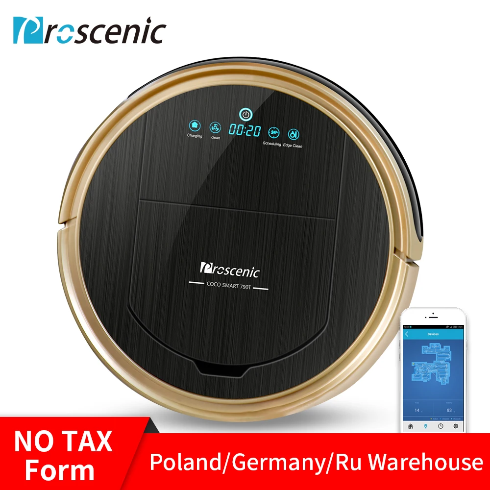 Proscenic 790T робот пылесос Мощное всасывание с приложением карта расписание
