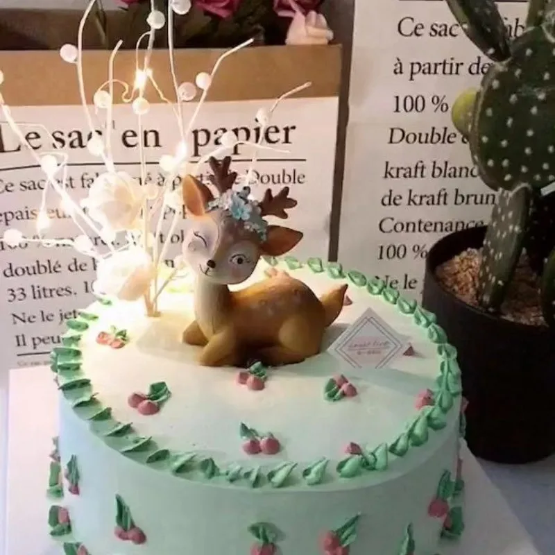 Милый олень торт Топпер для свадьбы Merry Рождество Вечеринка десерт выпечка украшения для ребенка душ Дети День рождения Домашний декор