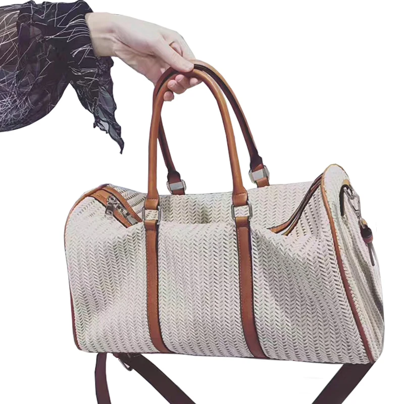 Модная сумка для путешествий новый дизайн переноски на колесиках багажа плечо