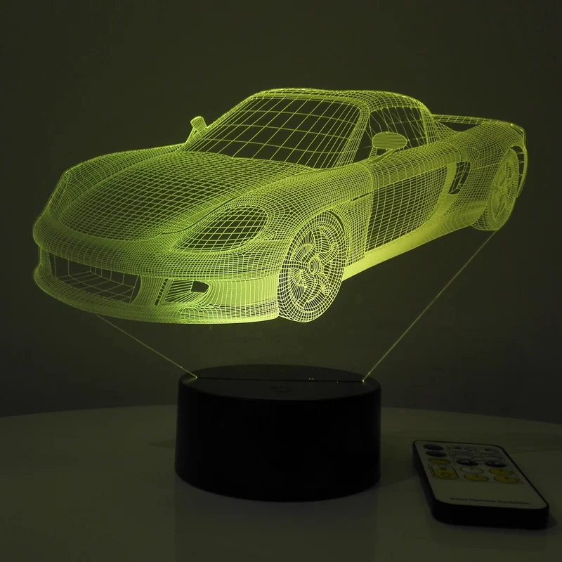 Светодиодный ночник с 3D эффектом для спортивного автомобиля домашнее украшение