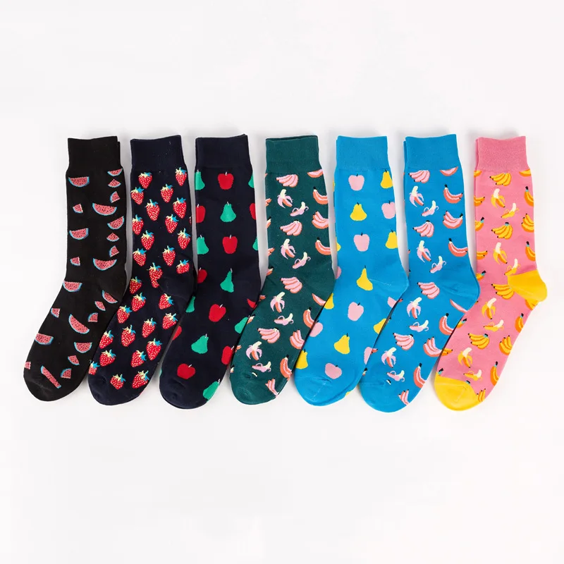 Okoufen скейтборд Chaussette Homme модные Фрукты Ананас черешня мужские носки Европейский