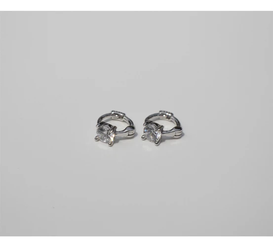Серьги из стерлингового серебра 925 пробы, модные серьги из циркония, мини серьги с пряжкой, милые тренды, дикие мужские и женские серебряные ювелирные изделия для мальчиков и девочек - Окраска металла: 1 pair silver 6mm