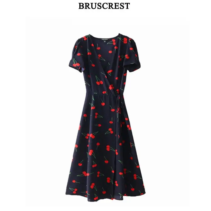 Платье с высокой талией повседневное женское платье коротким рукавом и