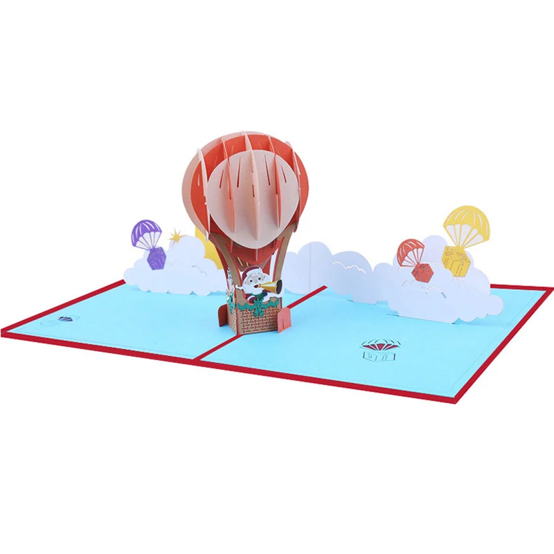 (10 шт./лот) бренд leiso 3D Pop Up ручной работы воздушный шар поздравительная открытка