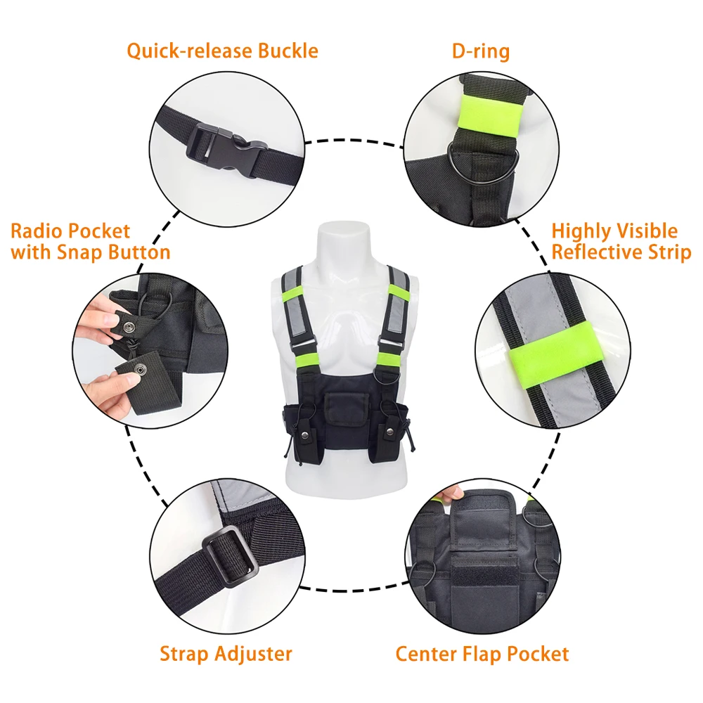 Уличный военный тактический жилет LIXADA высоковидимый светоотражающий