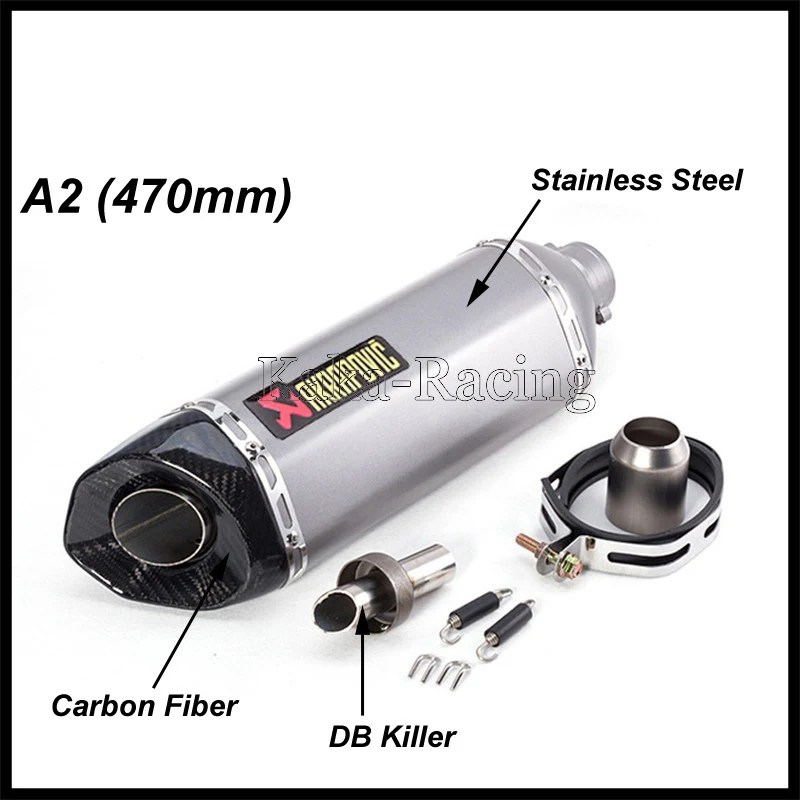 Inlet 51mm Universal Motorcycle Exhaust Muffler Pipe carbon fiber akrapovic exhaust tubo escape moto escapamento de | Автомобили и