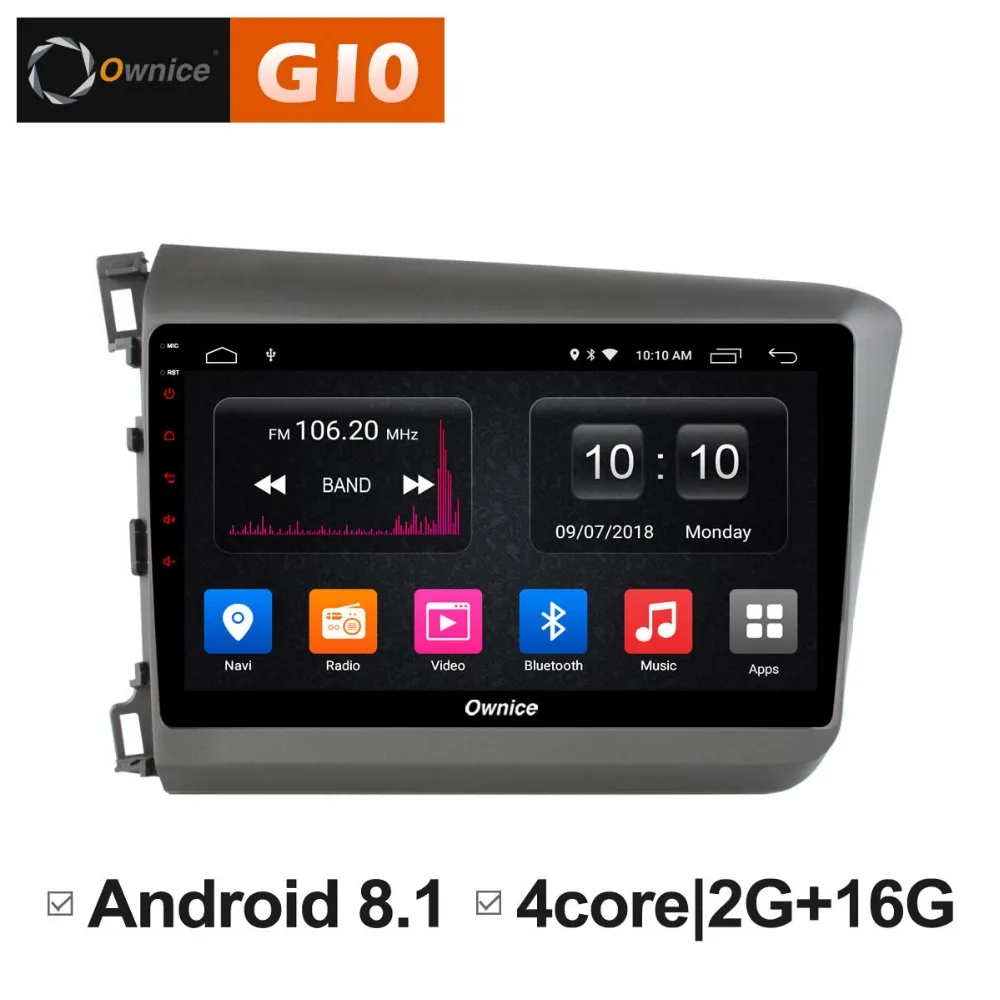 HD Android 8 1 4 ядра 2 Гб ОЗУ + 16 ПЗУ 9 дюймов Автомобильный dvd плеер для Honda Civic 2011 2015 GPS Navi