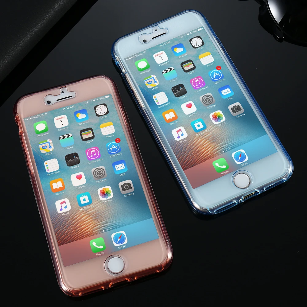 KISSCASE 360 полный защитный чехол для iPhone X XS XR 8 7 6 6S Plus Мягкий из ТПУ Max 5 5S SE Funda Capa |