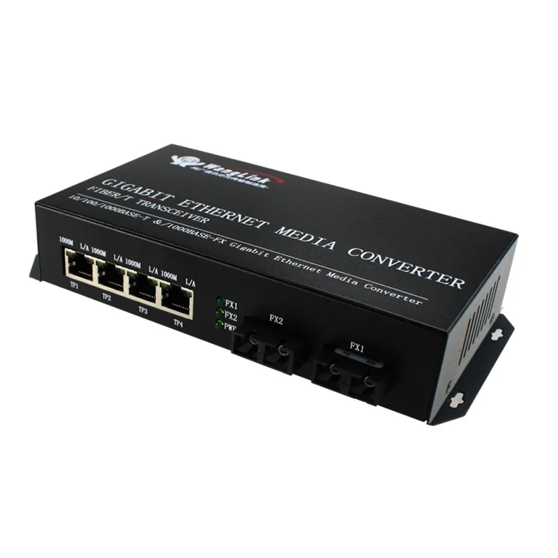 10/100/1000 м 4 порта ethernet RJ45 2 волоконно-оптического мульти-режима 550 нм